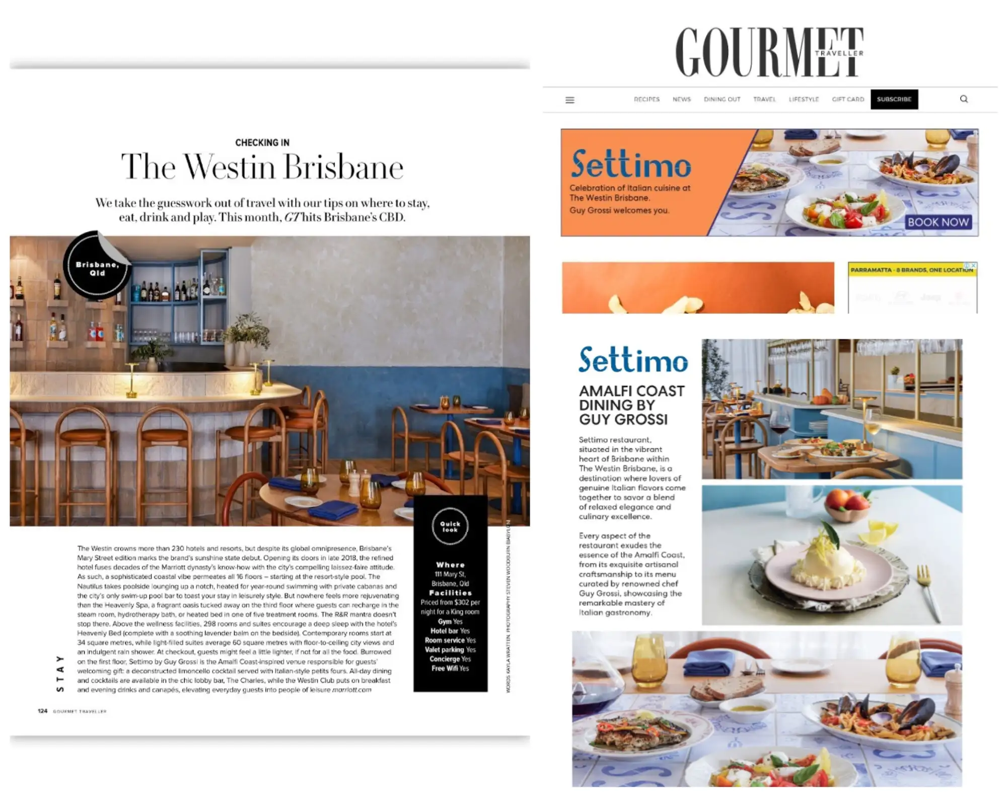 Examples of work with Settimo Brisbane and Westin Brisbane